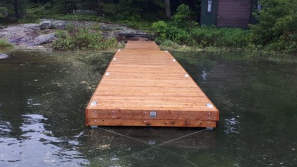 8ft x 24ft Floating Pontoon Dock in Kahshe Lake.jpg